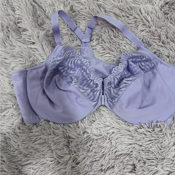 Plus Size Glamorise Full Figure Front-Closure T-Back WonderWire Underwire Bra - Picture 11 of 12